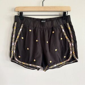 Madewell • black cotton embroidered shorts
